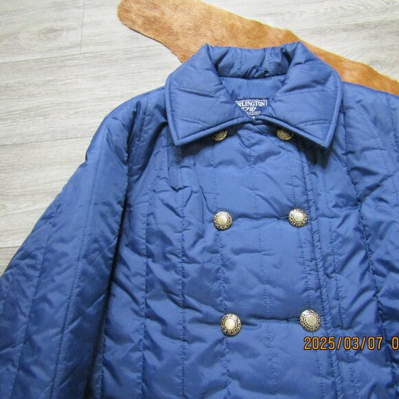 vintage burlington CFW collection puff coat blue with gold button - Picture 3 of 12